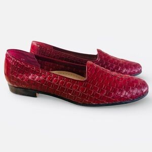 Red Woven Leather Trotters Liz Loafers